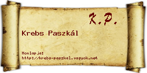 Krebs Paszkál névjegykártya